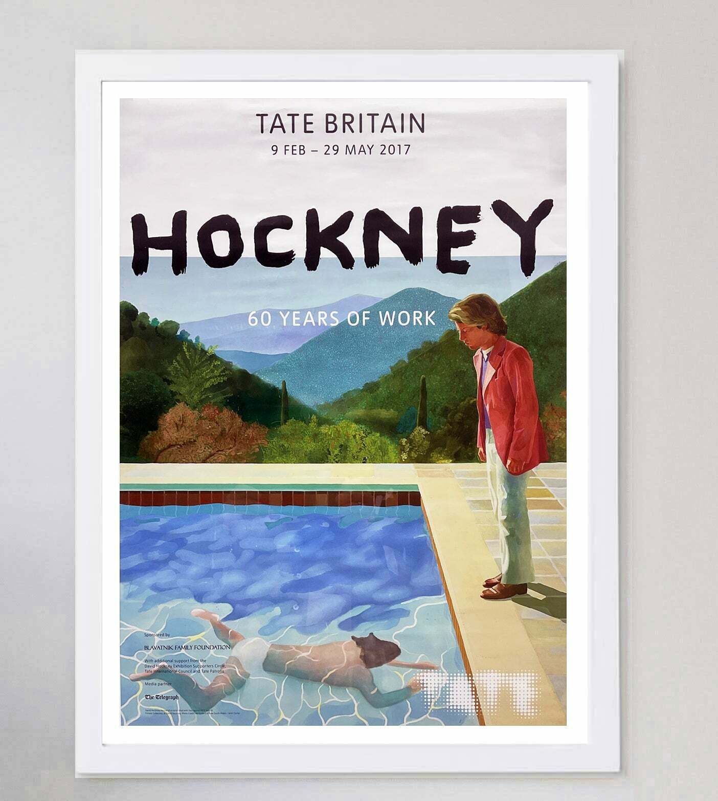 Original Vintage Poster David Hockney   60 Years Of Work   Tate Britain photo for sale