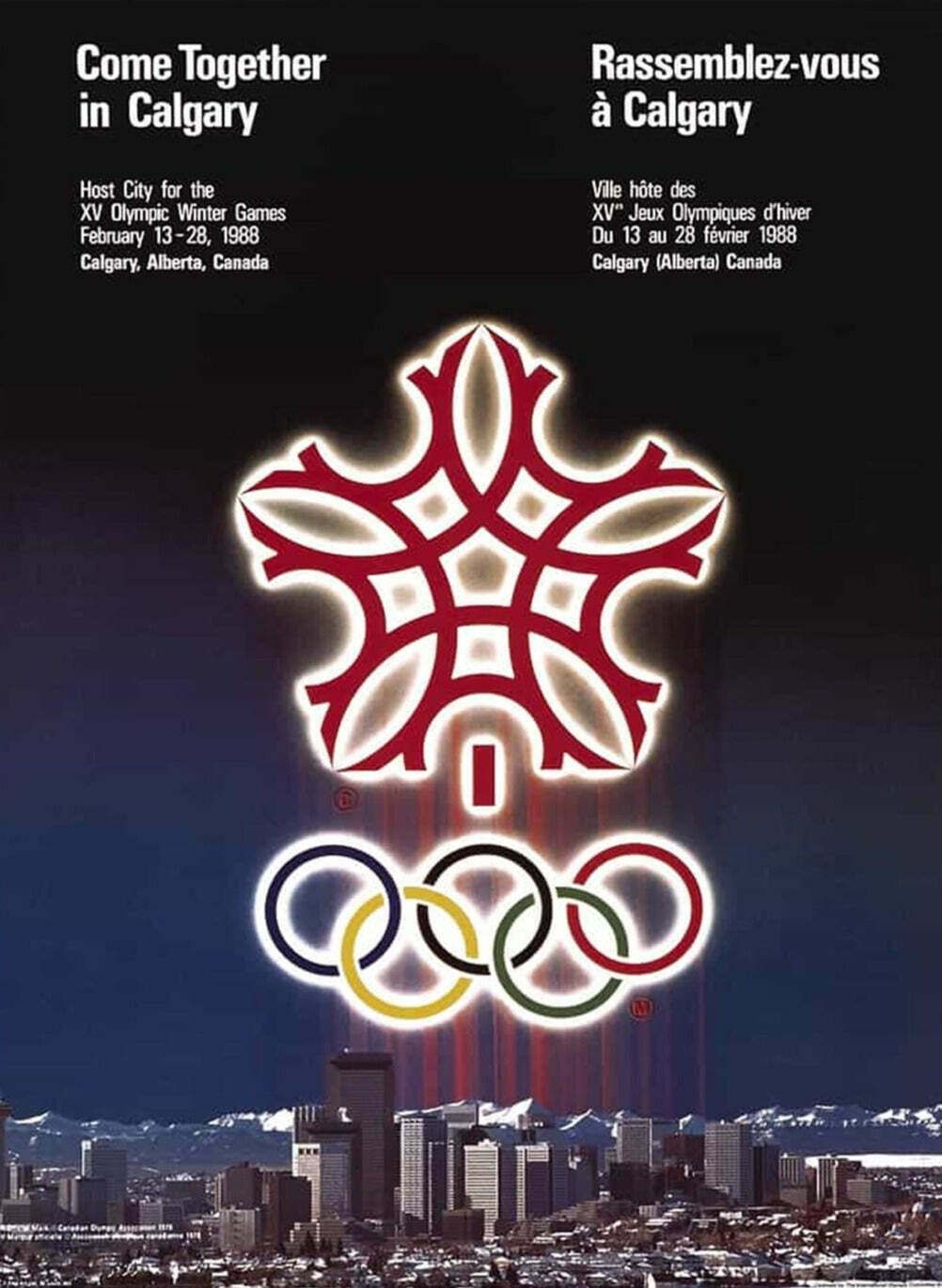 Original Vintage Poster 1988 Calgary Winter Olympic Games