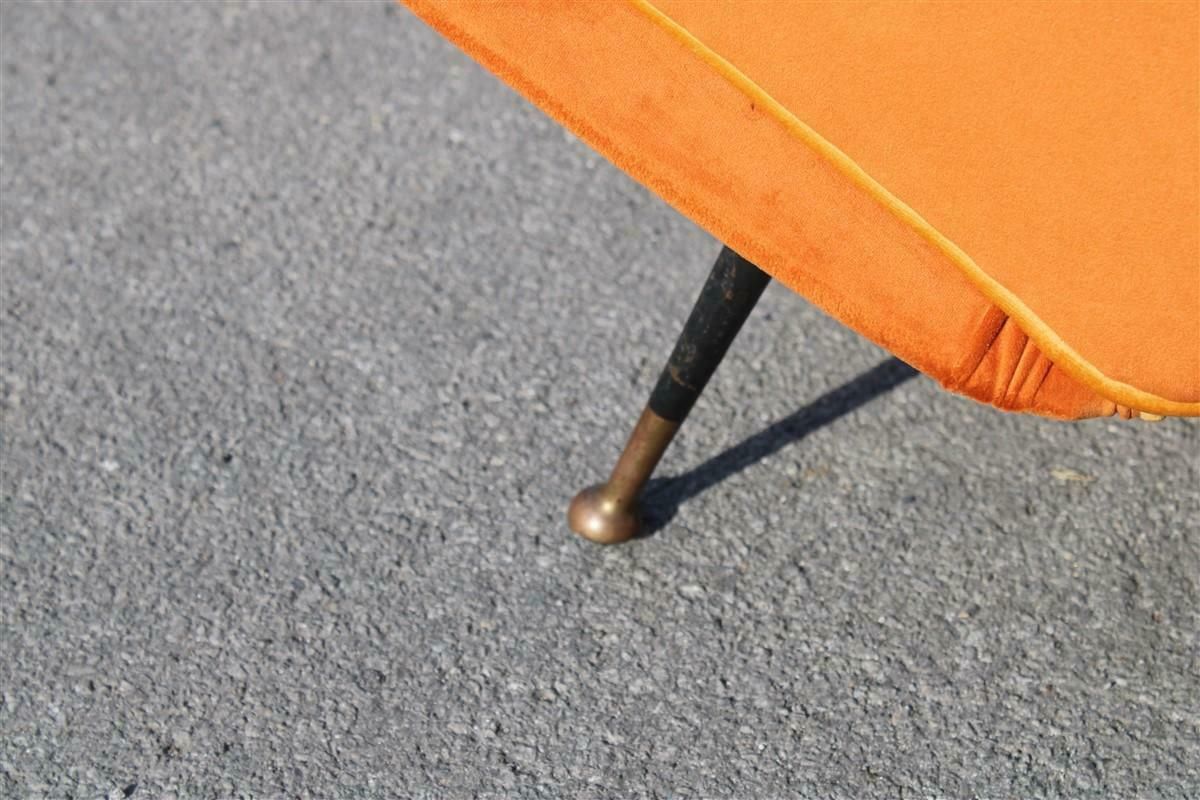 Aldo Morbelli Armchair Orange Yellow Italian Mid Century Design 1950s Brass photo buy