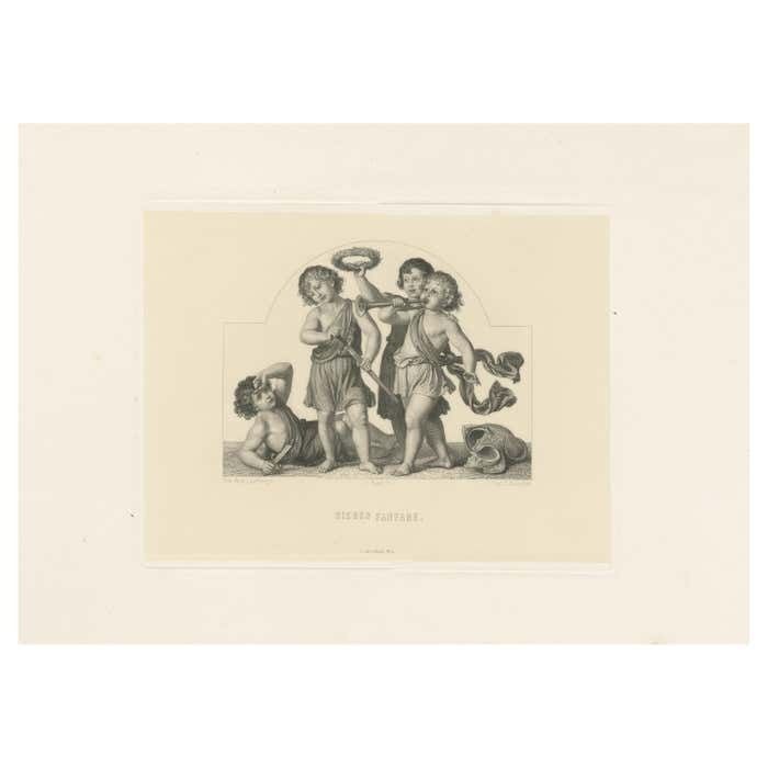 Antique Print 'Victory Fanfare' Of The Curtain In The New Opera House In Vienna