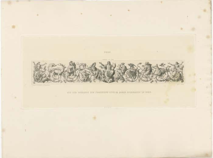 Antique Print 'Frieze' Of The Curtain In The New Opera House In Vienna photo furniture