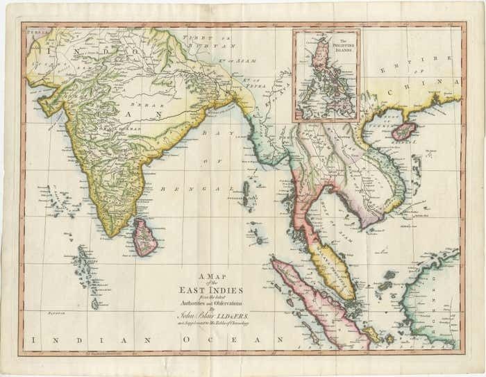 Large Antique Map Of The East Indies, With Inset Of The Philippines photo furniture