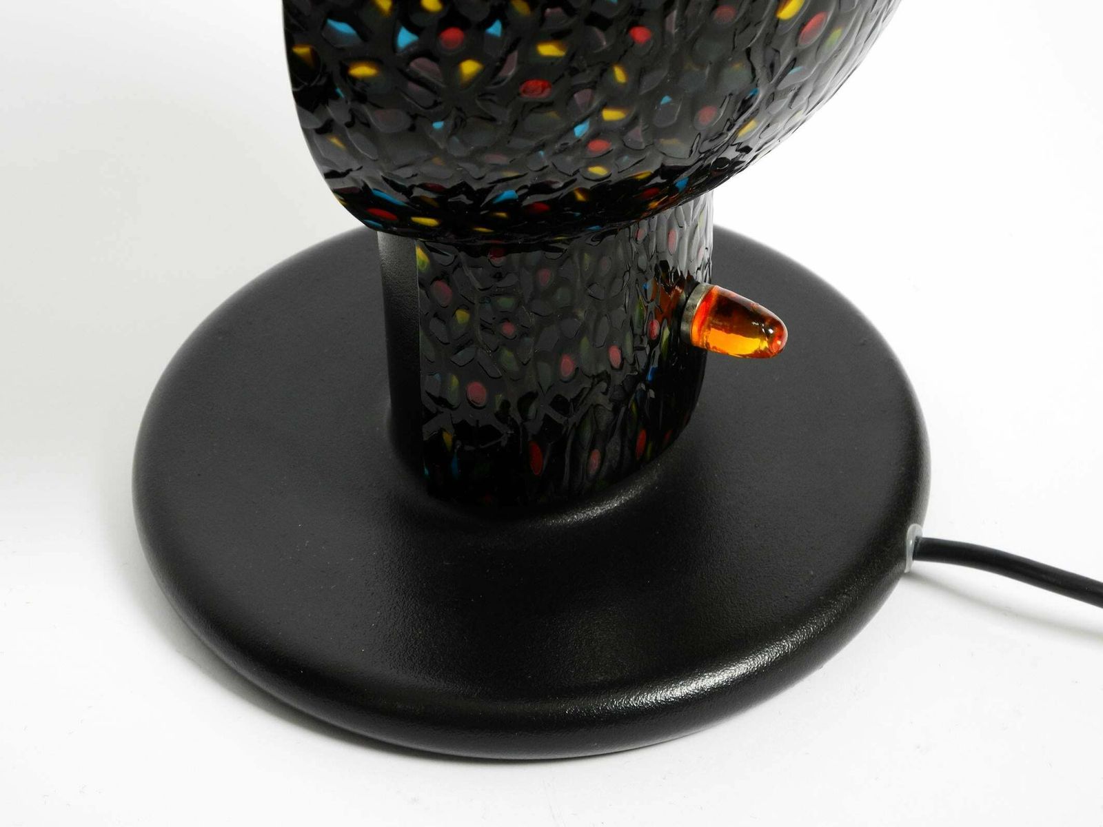 Pair Of Large 80s Italian Postmodern Table Lamps Made Of Colored Murano Glass photo vintage