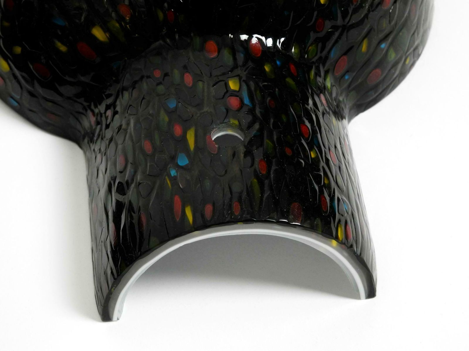 Lighting Pair Of Large 80s Italian Postmodern Table Lamps Made Of Colored Murano Glass photo