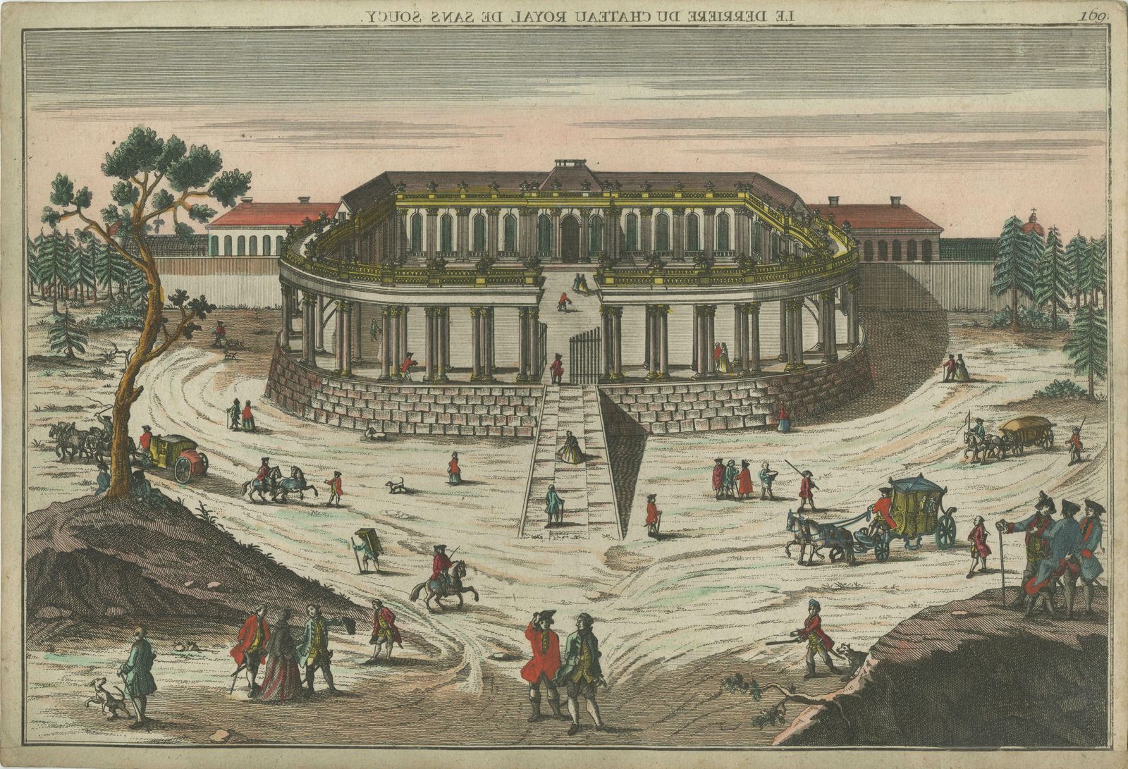 Antique Optical Print Of The Sanssouci Palace, Potsdam photo furniture