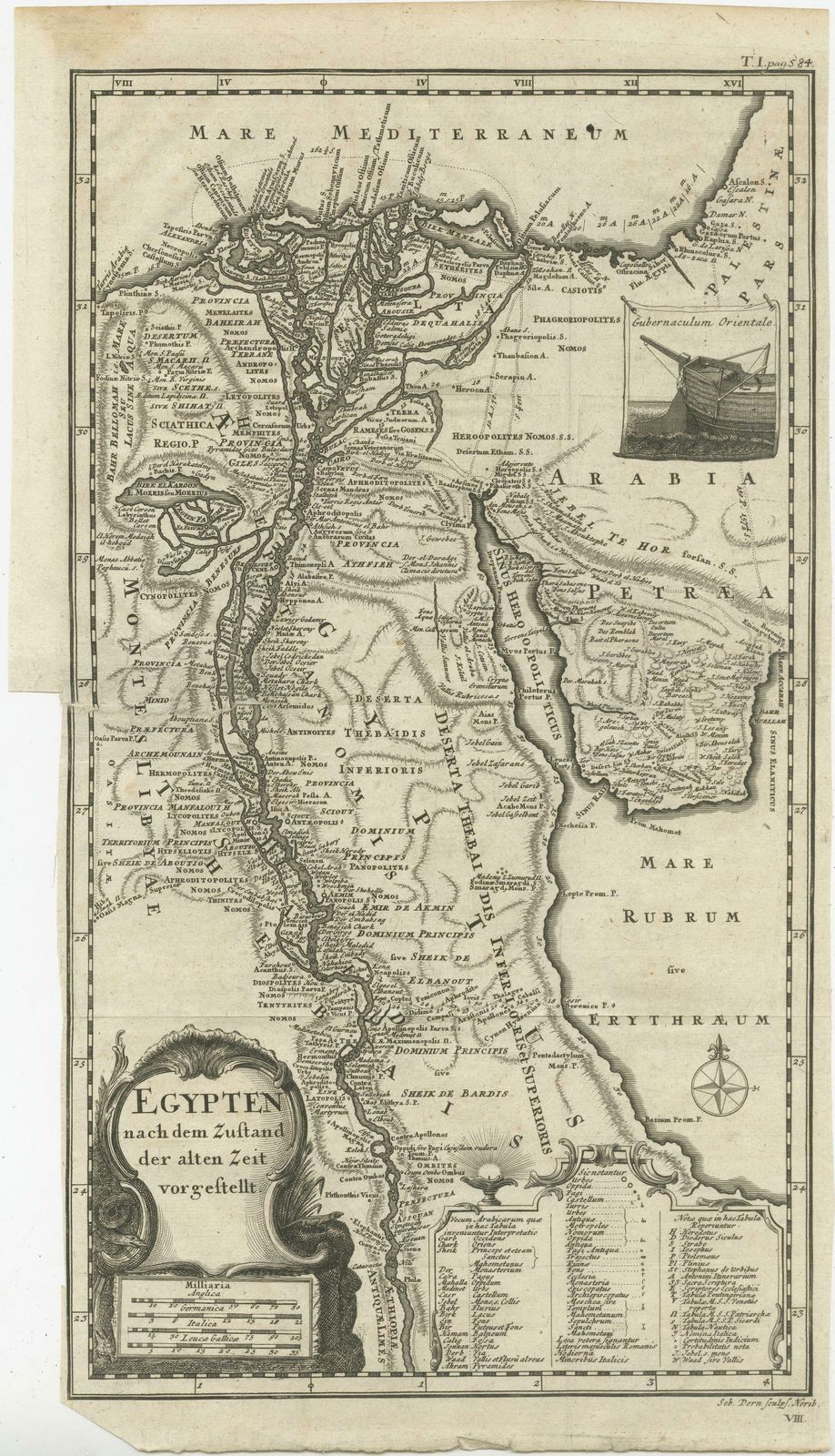 Antique Map Of Egypt And The Nile River photo furniture