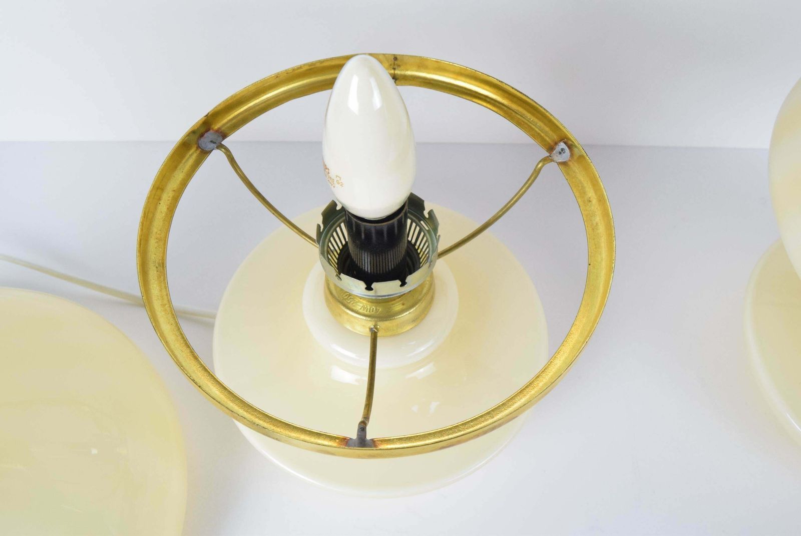 627.0 Pair Of Mid Century Table Lamps, Osvětlovací Sklo Závod Janštejn, 1970's. photo