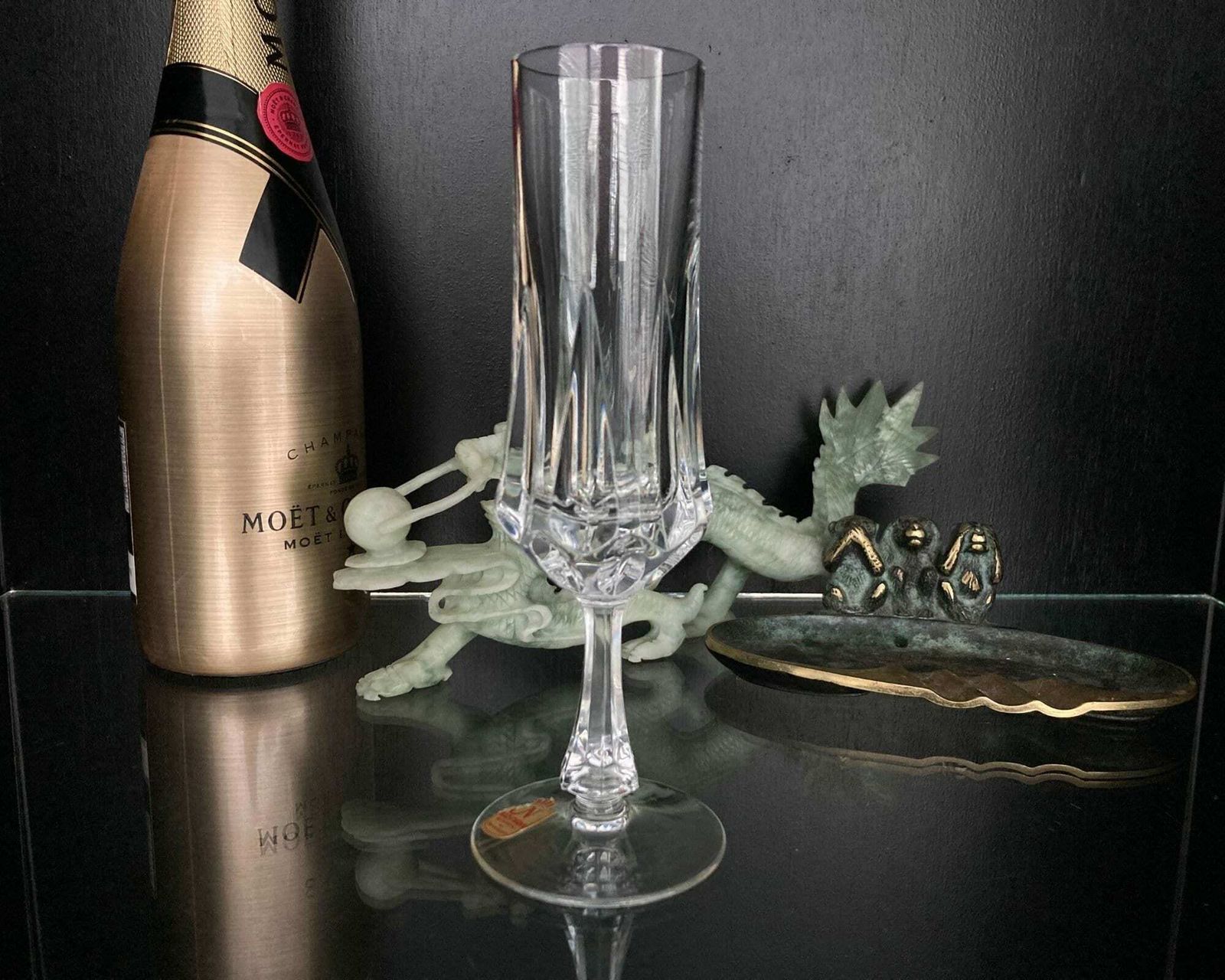 Nachtmann Champagneglazen | 6 Flûtes | Markante Vorm En Zwaar Glas | Jaren 60–80