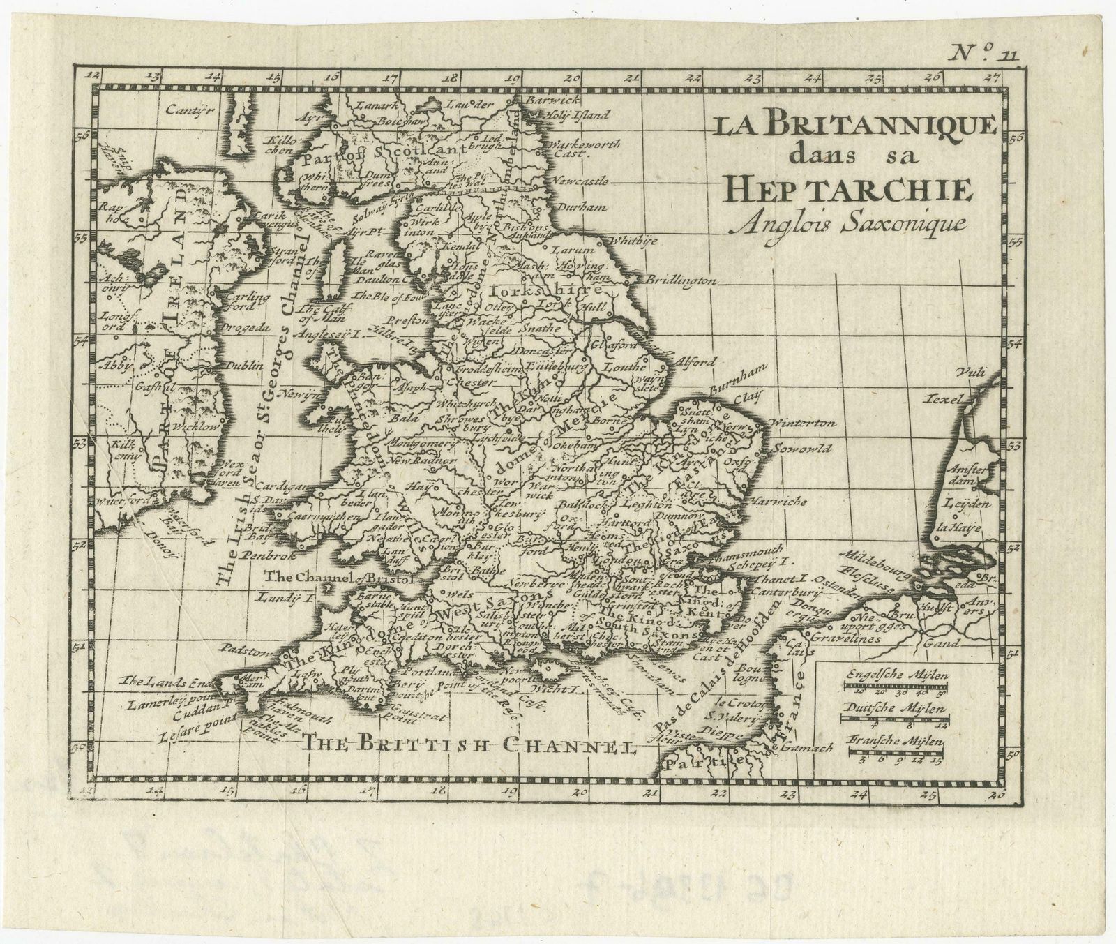 Small Antique Map Of England And Wales As It Was During The Heptarchy photo furniture