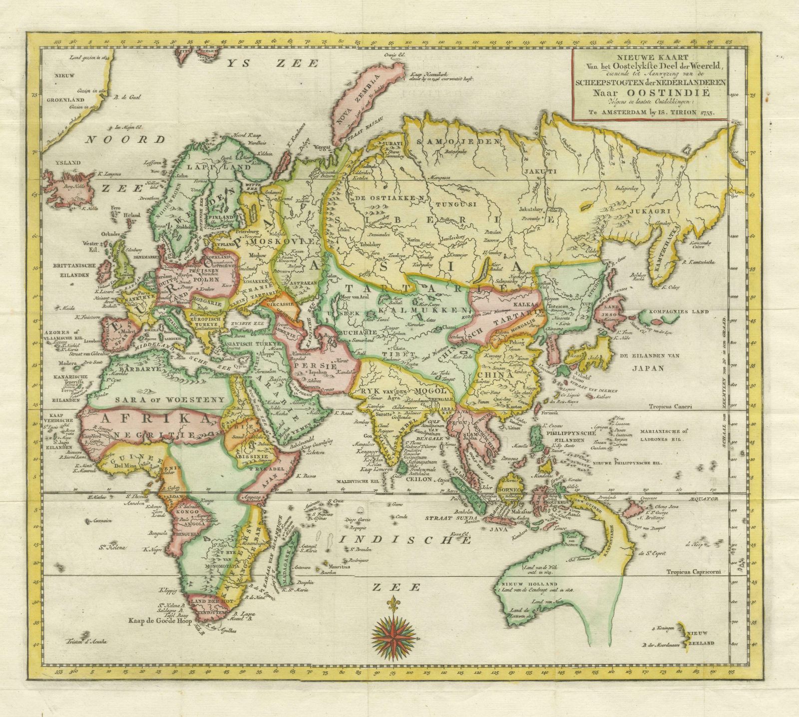 Antique Map Of The Eastern Part Of The World photo for sale