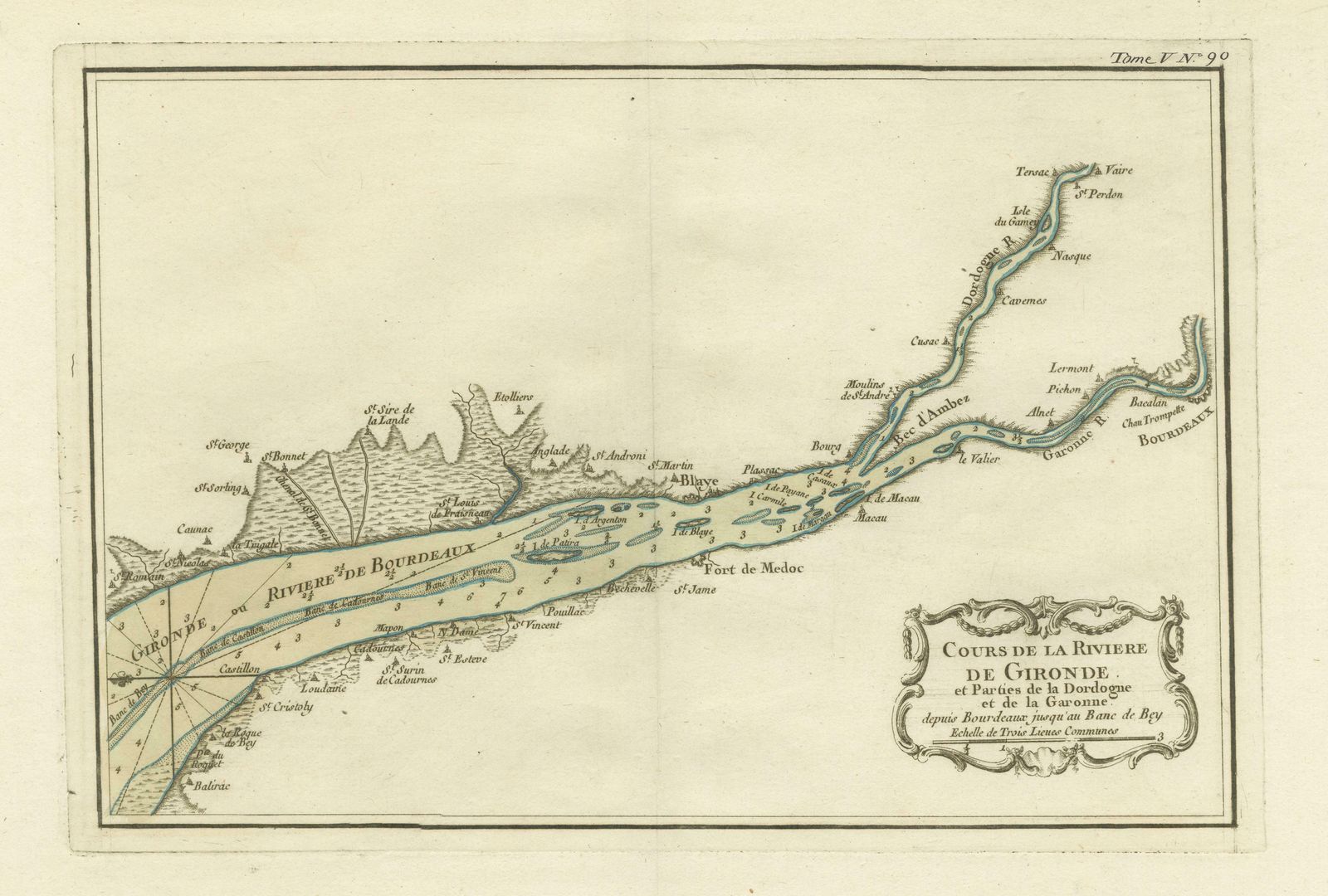 Antique Map Of The Gironde, Part Of The Dordogne And The Garonne, France photo for sale