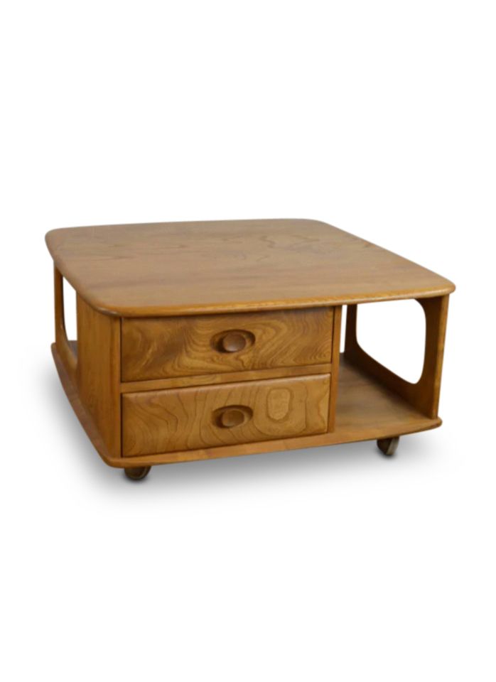 Ercol Pandora's Box Light Elm Finish On Castors Mid Century Modern Made & Designed In England Ol