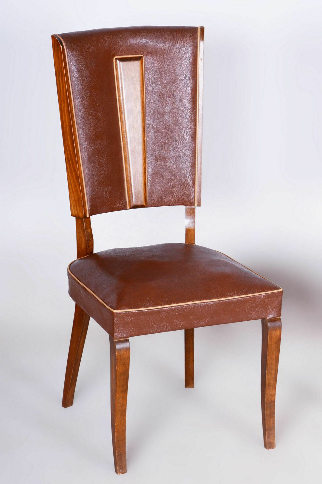 Pair Of Original Art Deco Chairs, By Jules Leleu, Beech, France, 1920s photo 900.0