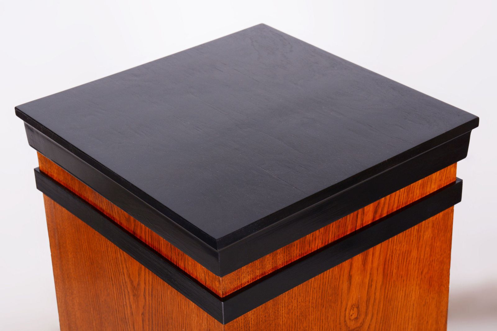 Restored Art Deco Pedestal, Beech, Oak Veneer, Revived Polish, Czech, 1920s photo Home Decor