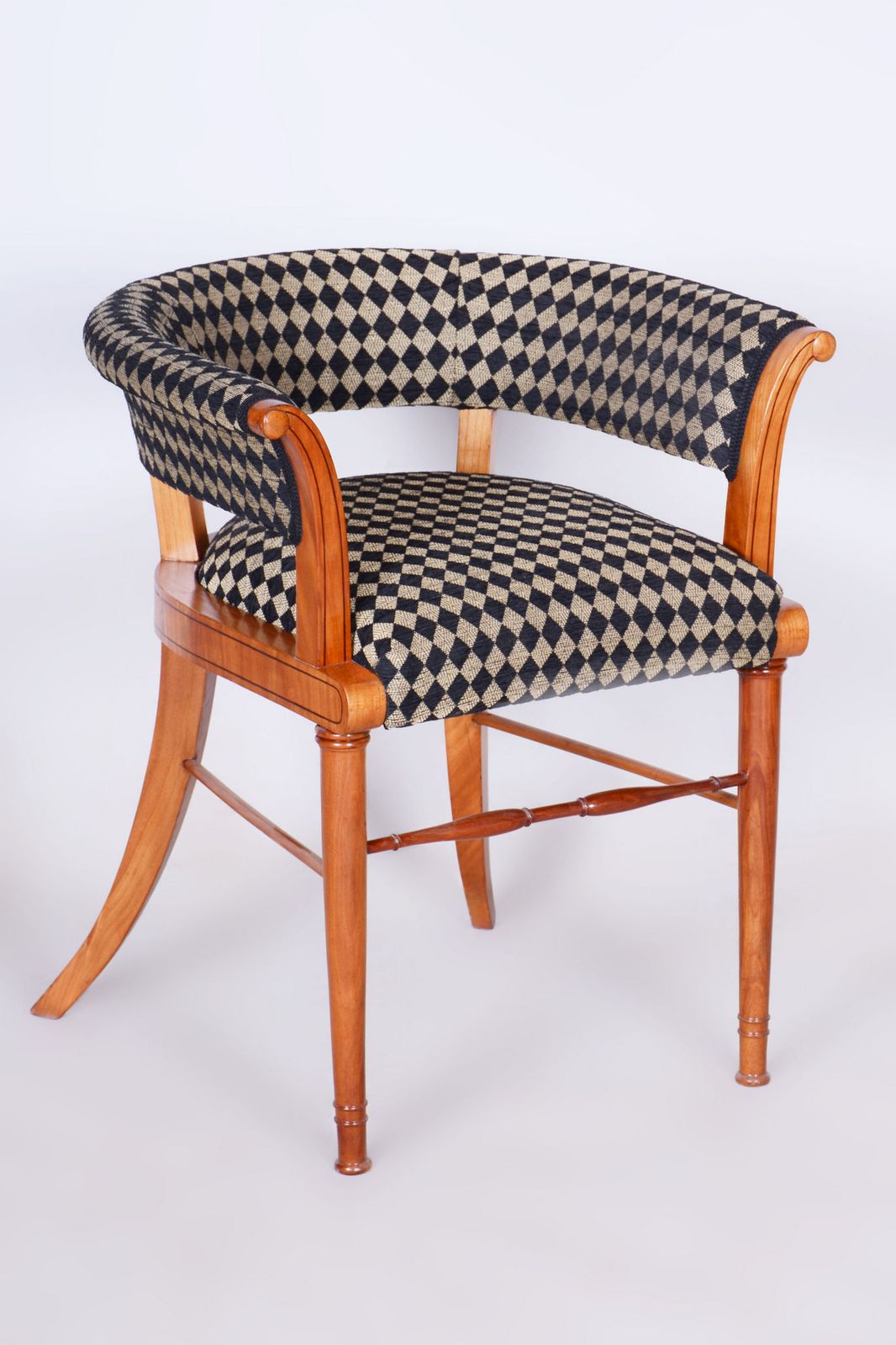 Restored Biedermeier Armchair, Cherry Tree, Ebony, Austria Vienna, 1820s