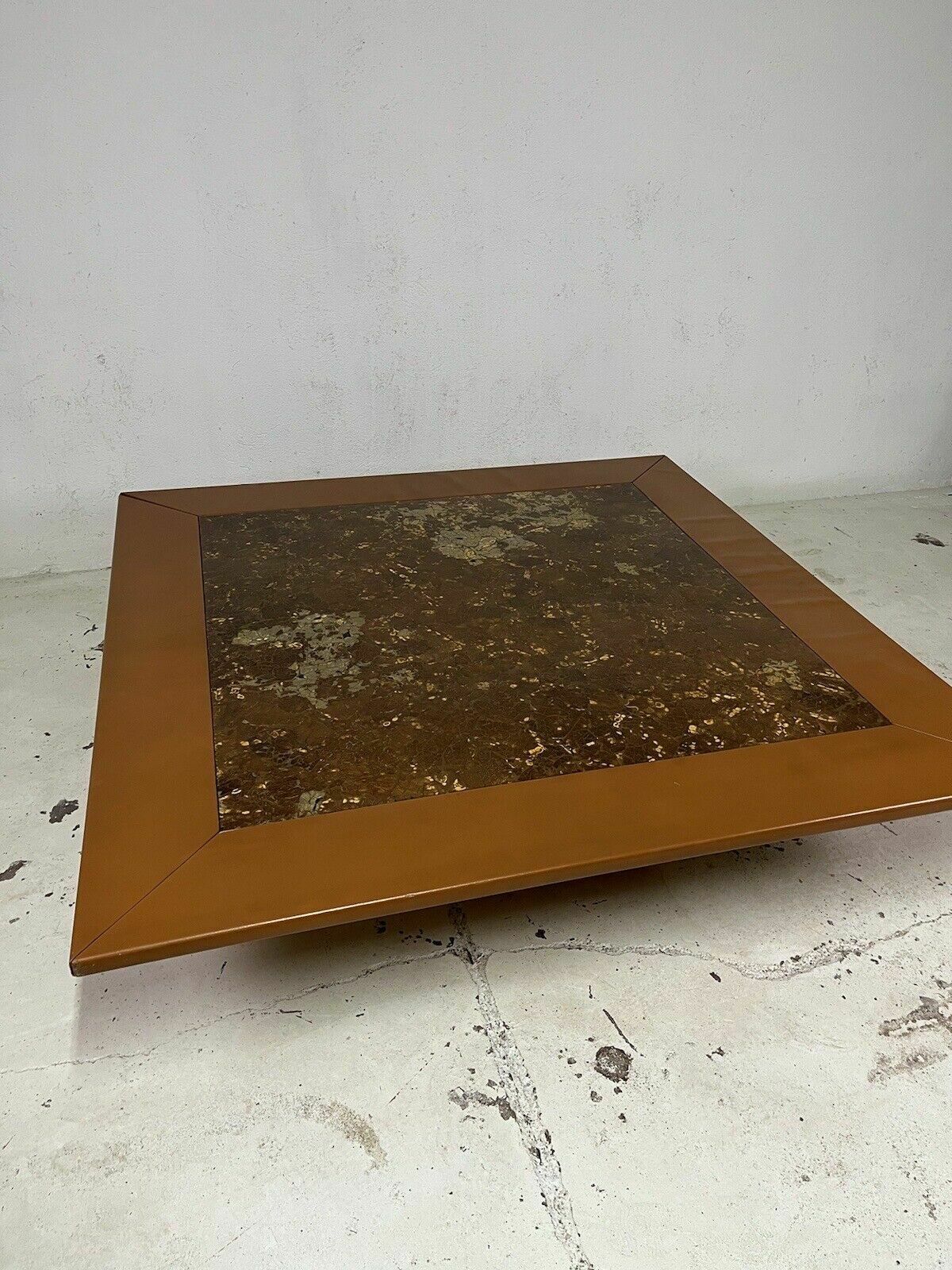 Large Leather Coffee Table From The 1960s, Vintage Design photo 595.0