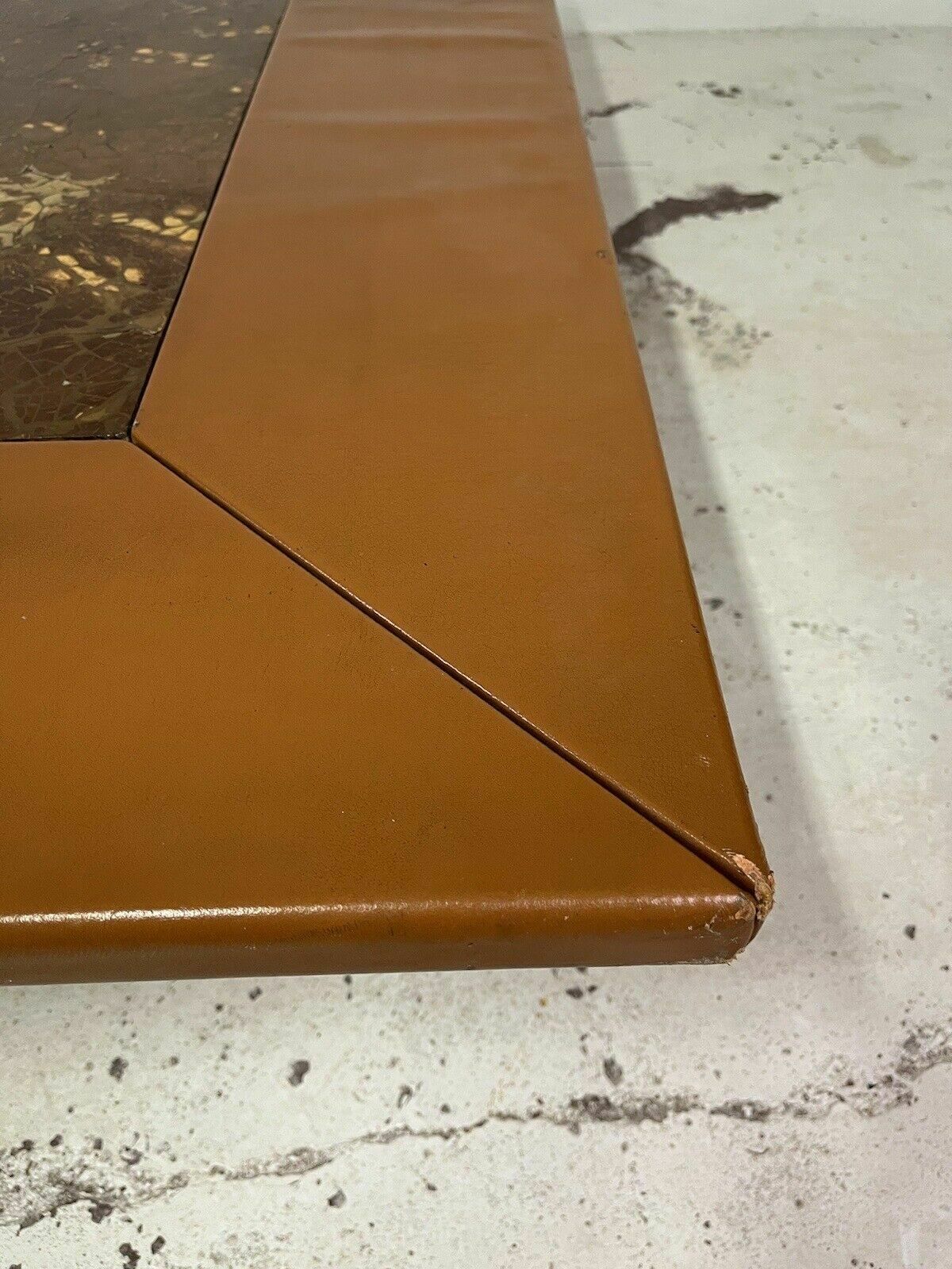 photo furniture Large Leather Coffee Table From The 1960s, Vintage Design