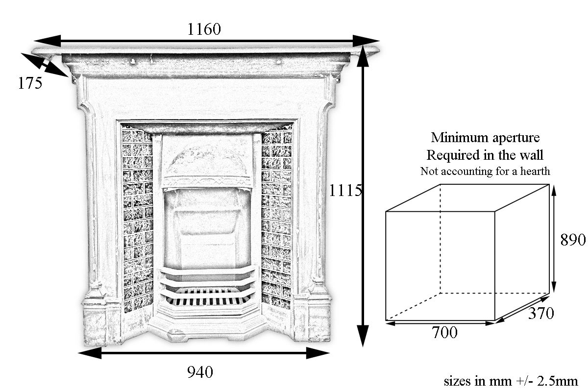 Antique Victorian Cast Iron Combination Fireplace photo for sale