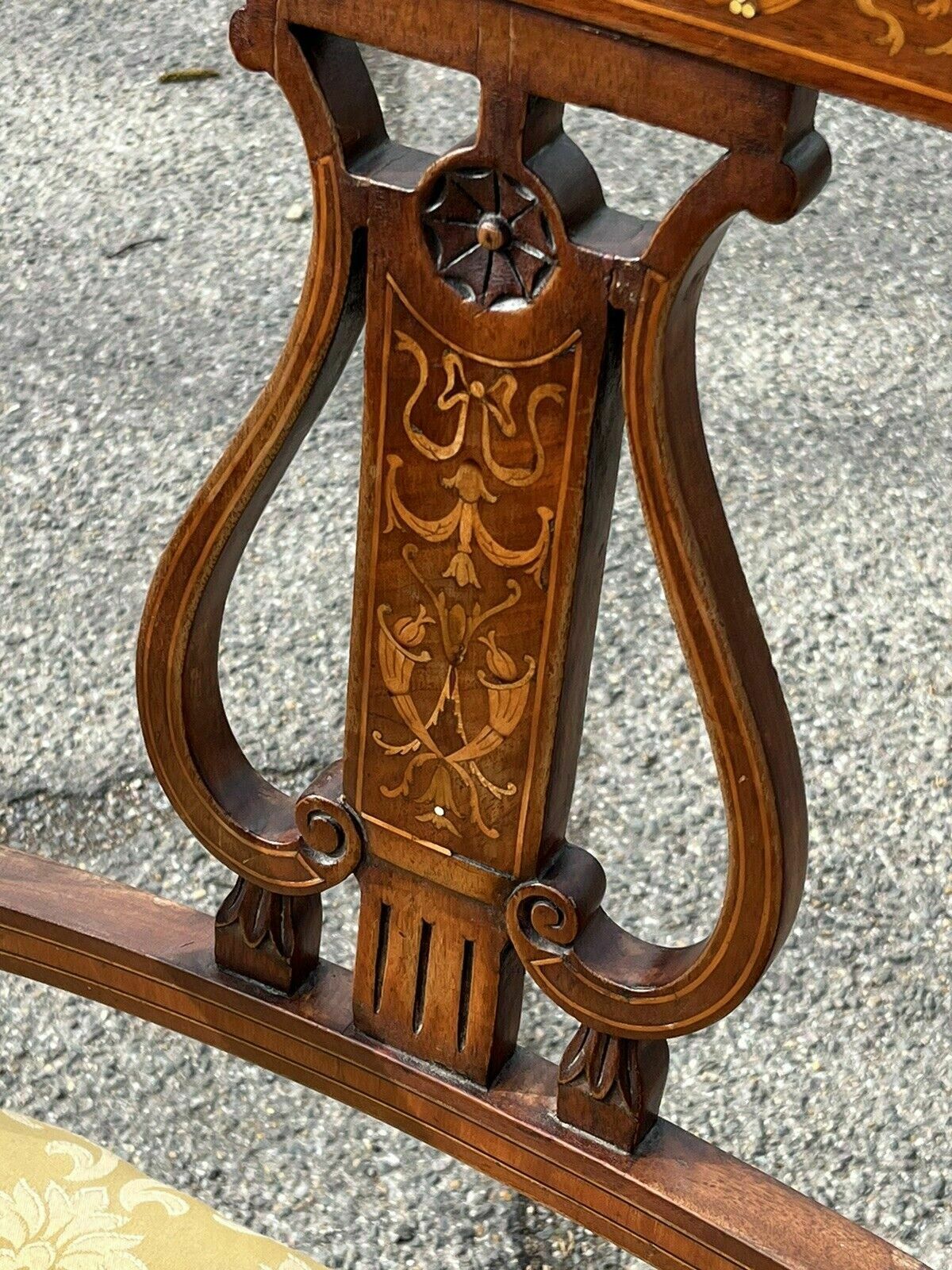 photo for sale Antique Sheraton Inlaid Mahogany Armchair
