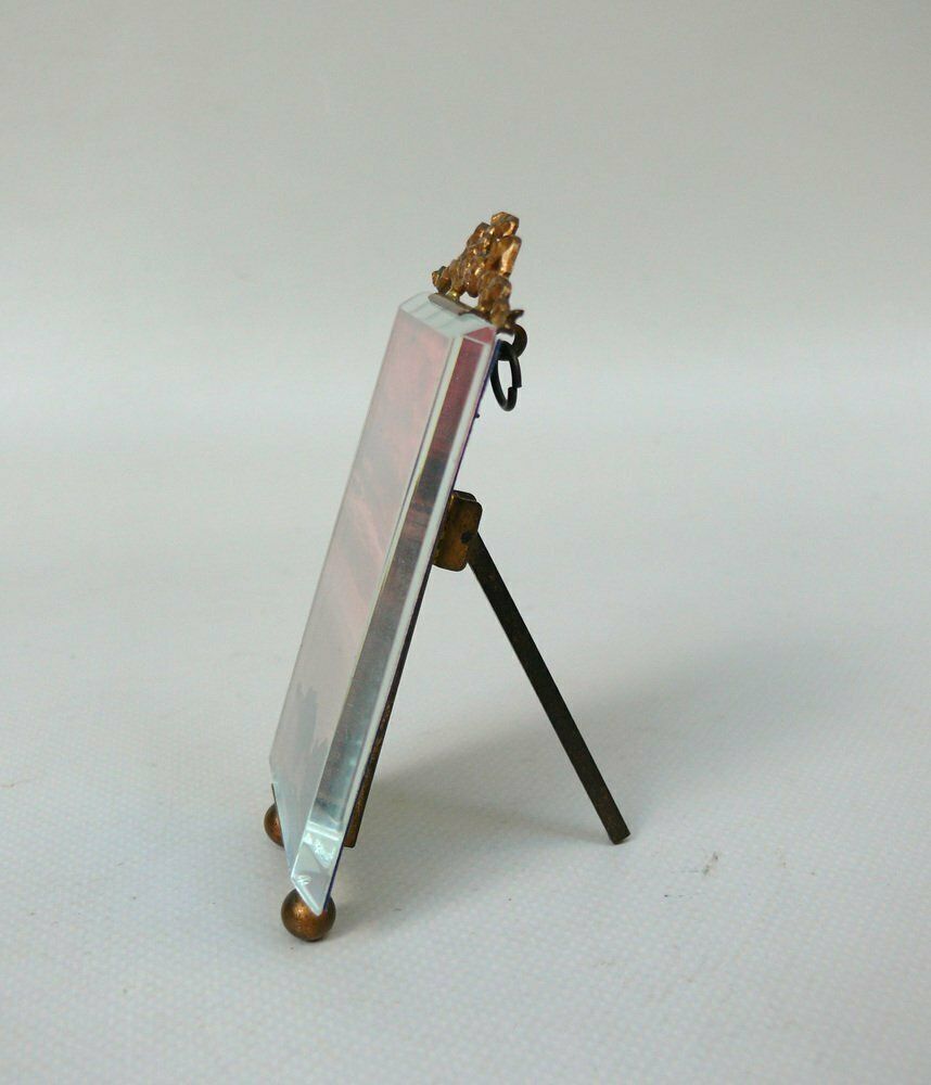 Small Art Nouveau Picture Frame In Brass & Glass Pane photo for sale