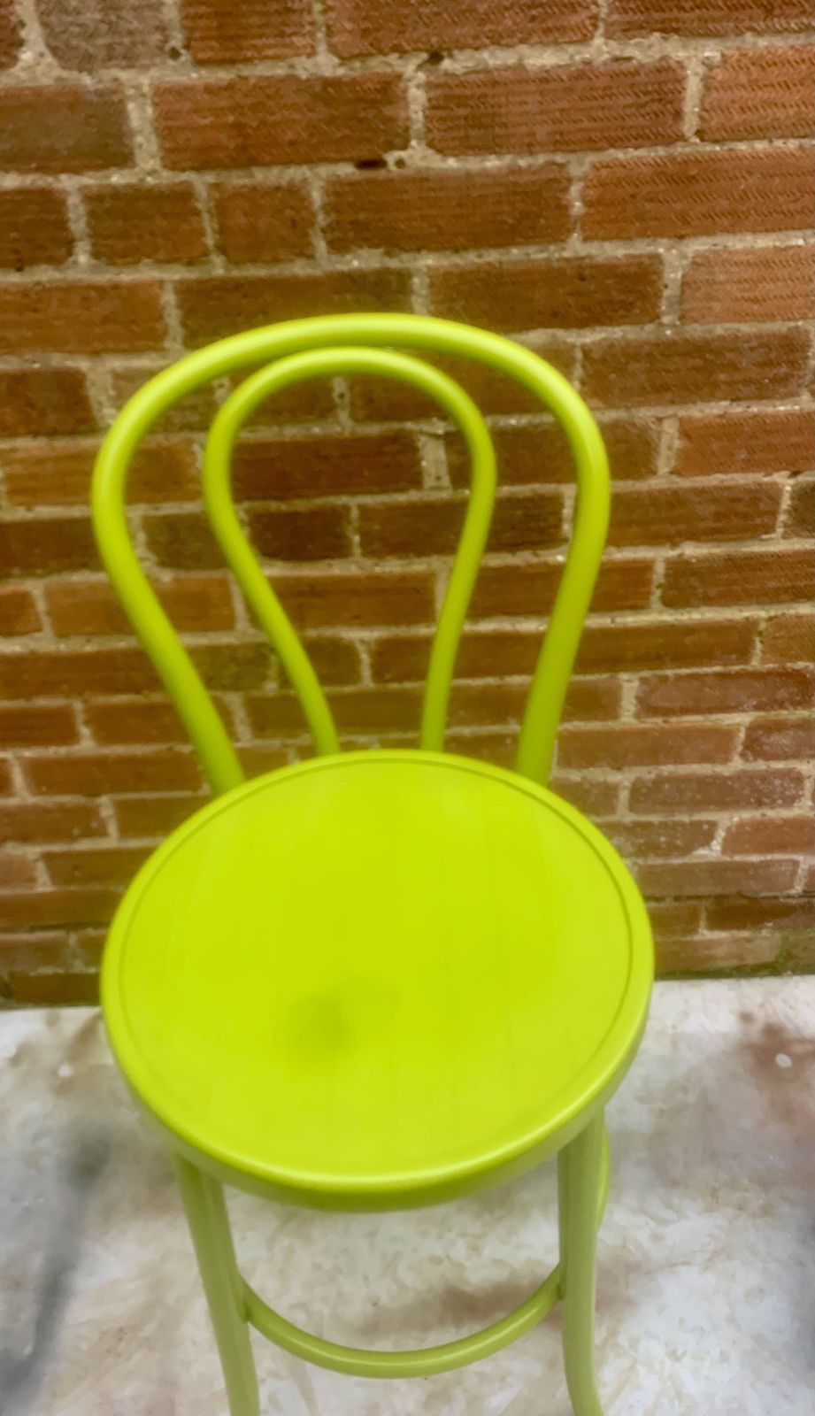 A Pair Of Vibrant Lime Green Bar Stools photo vintage