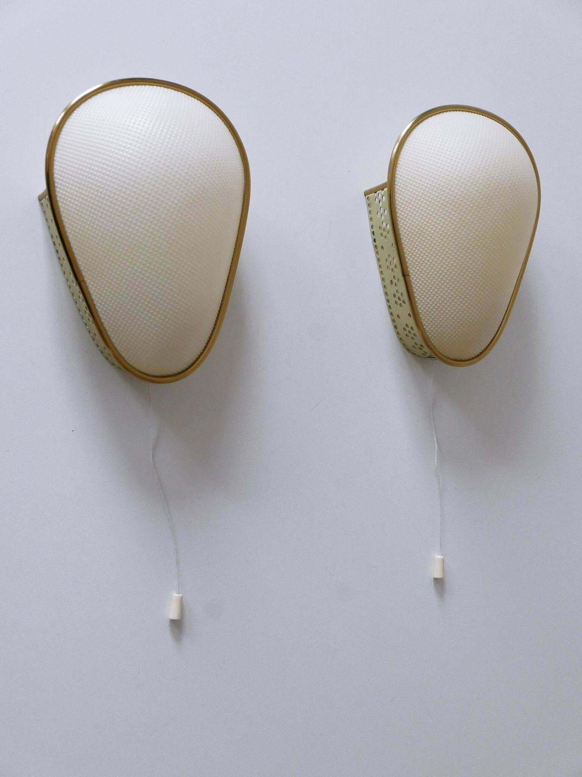Set Of Two Rare & Elegant Mid Century Modern Sconces Or Wall Lamps Germany 1950s photo vinterior
