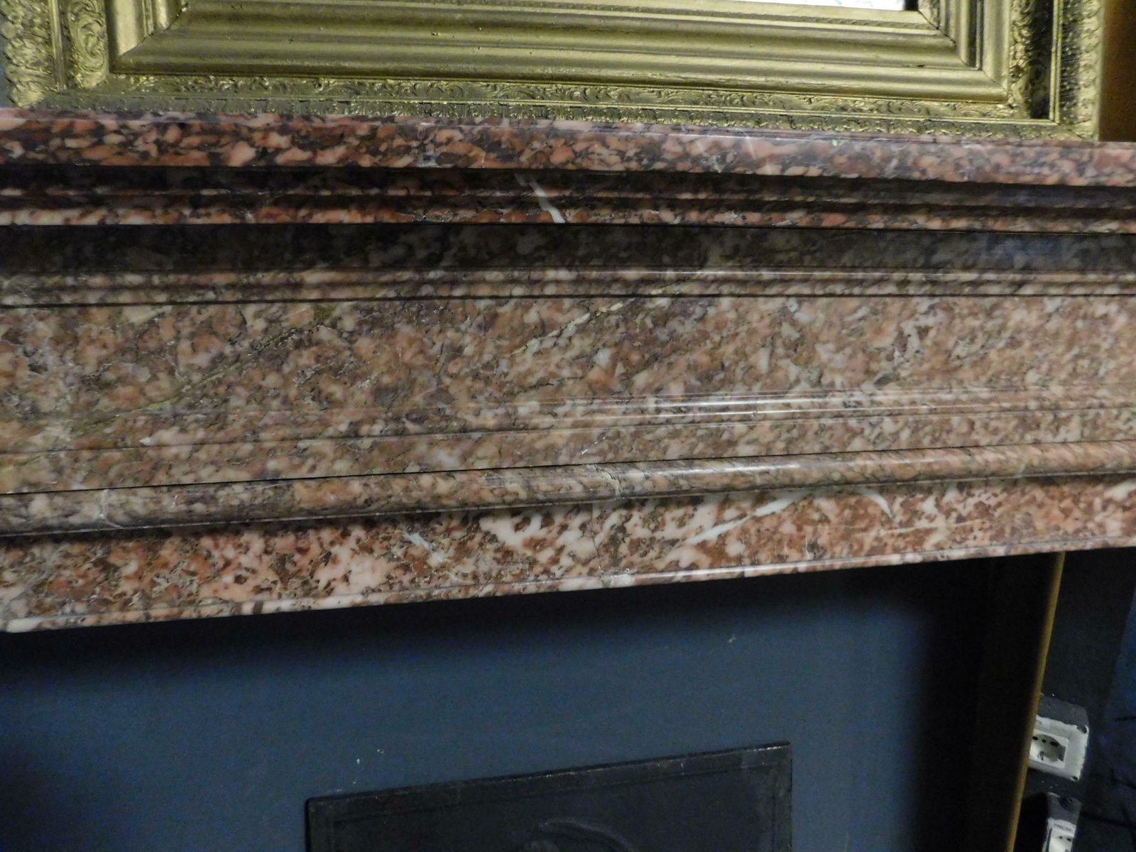 Fireplace Mantle Carved In Red "Breccia Pernice" Marble, Italy photo 3512.0