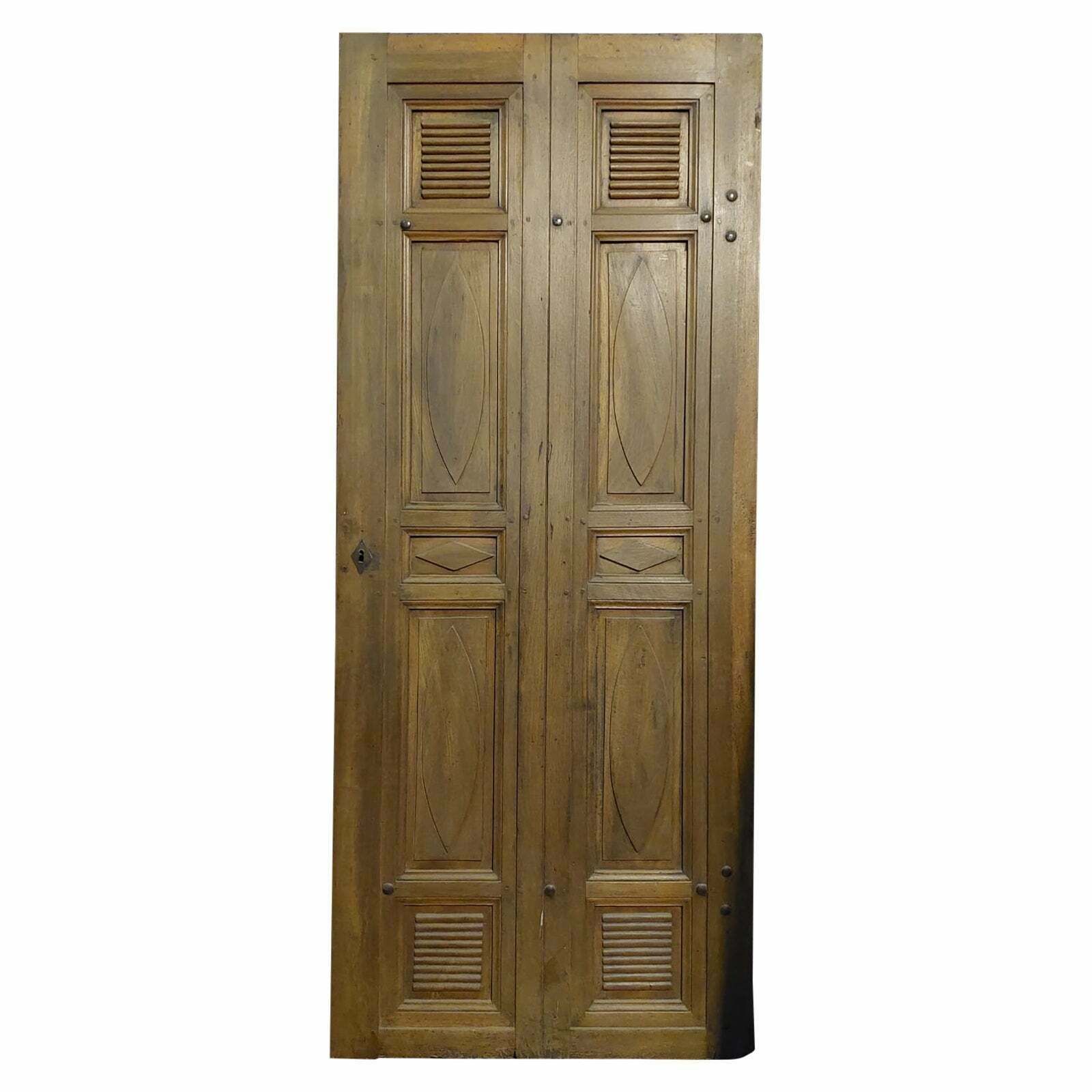 Single Leaf Entrance Door Carved In Walnut, Italy