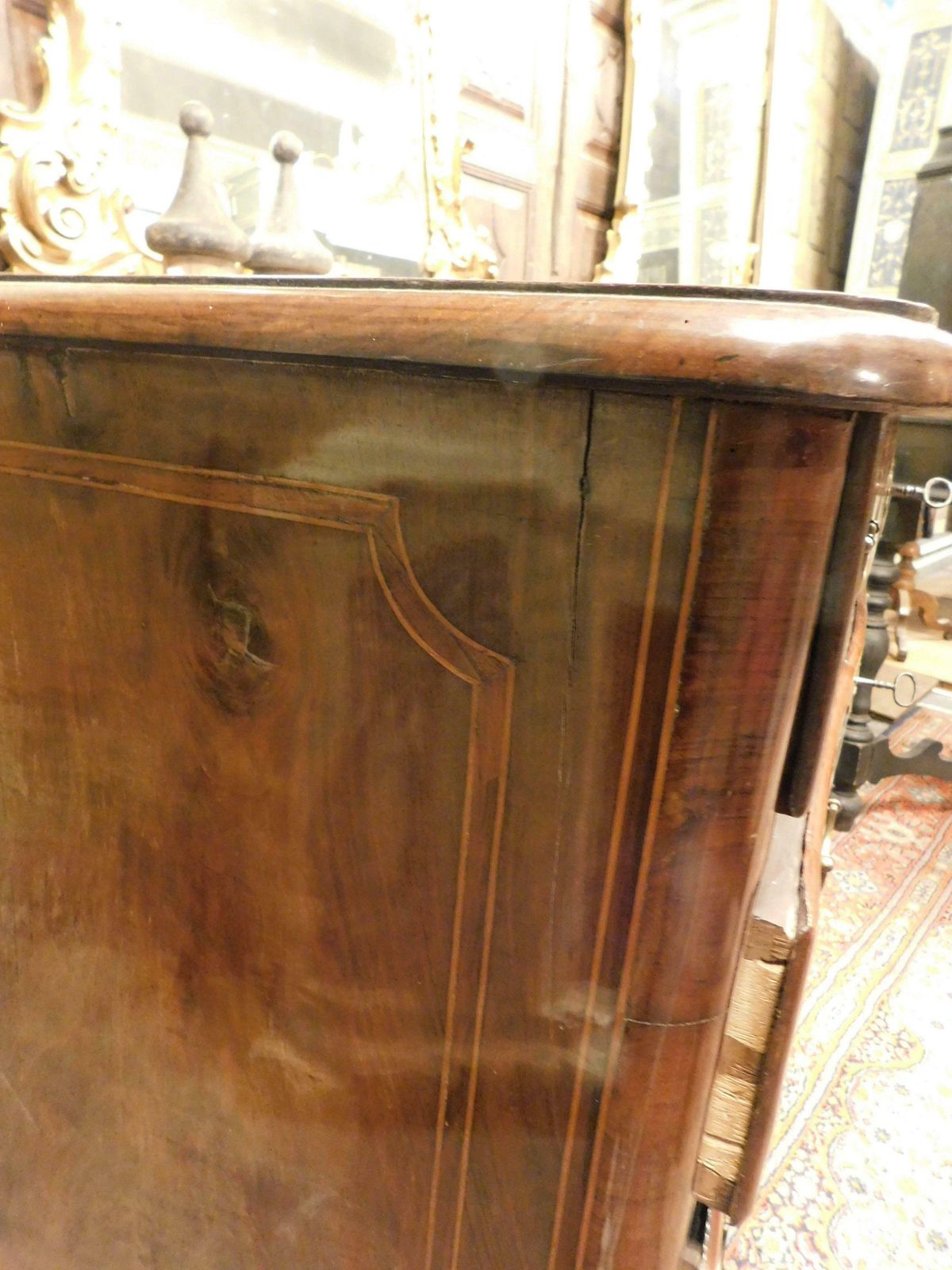 Furniture Dresser, Chest Of Drawers In Walnut, Veneered And Inlaid, Italy photo