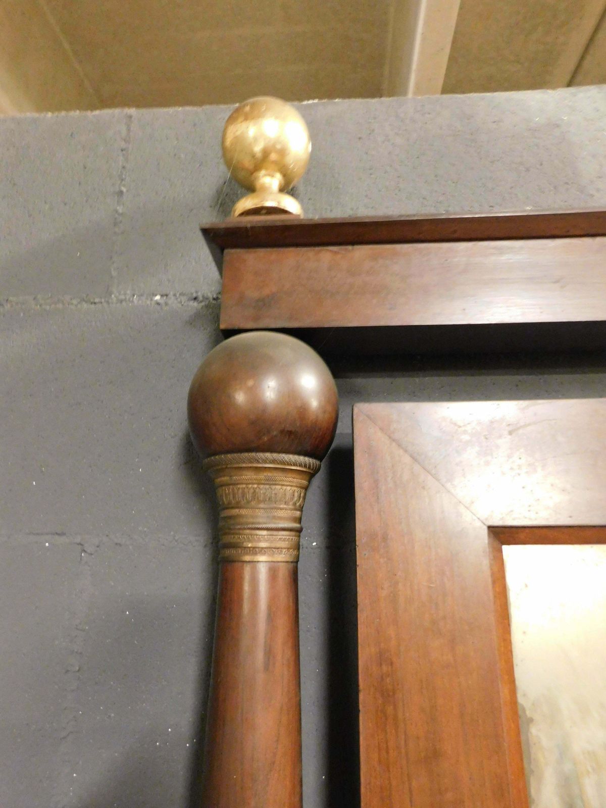 Console Mirror And Chest Of Drawers, Walnut Wood Veneered, Gilded Bronze, Italy photo vinterior