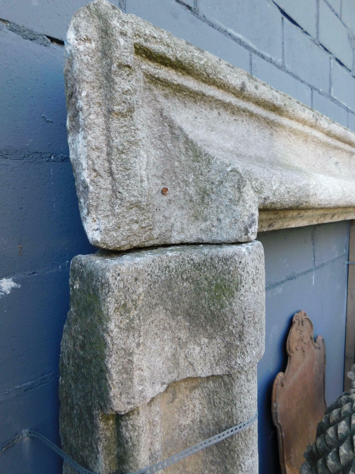 Mantle Fireplace In Gray Stone, Salvator Rosa, Italy photo buy