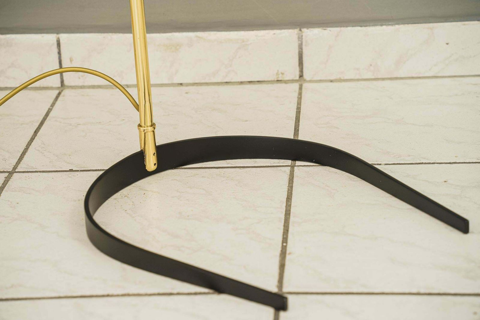 photo for sale 2x Rupert Nikoll Floor Lamps With Wood Handle, Circa 1950s