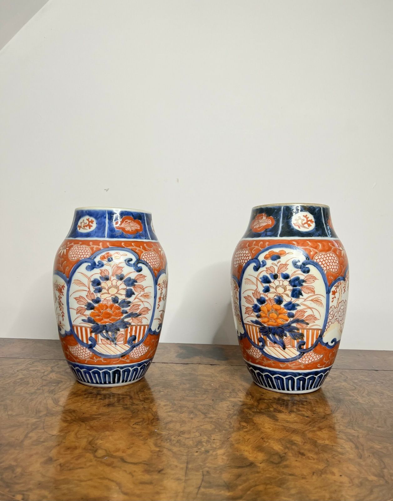 Quality Pair Of Antique Japanese Imari Vases photo furniture