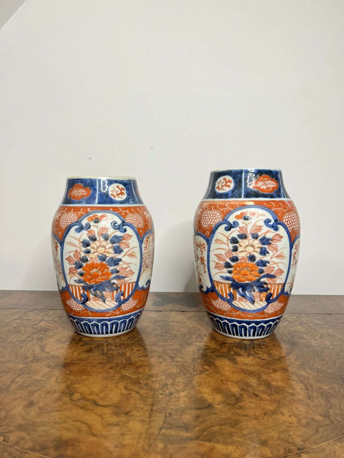 Quality Pair Of Antique Japanese Imari Vases photo vinterior