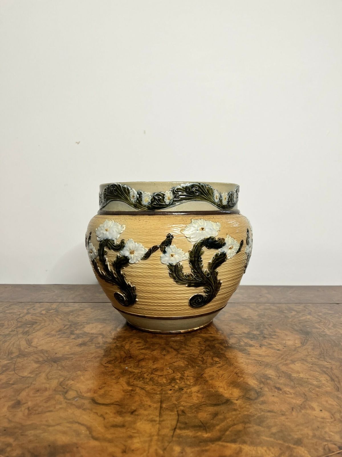 Stunning Quality Antique Doulton Lambeth Jardiniere photo furniture