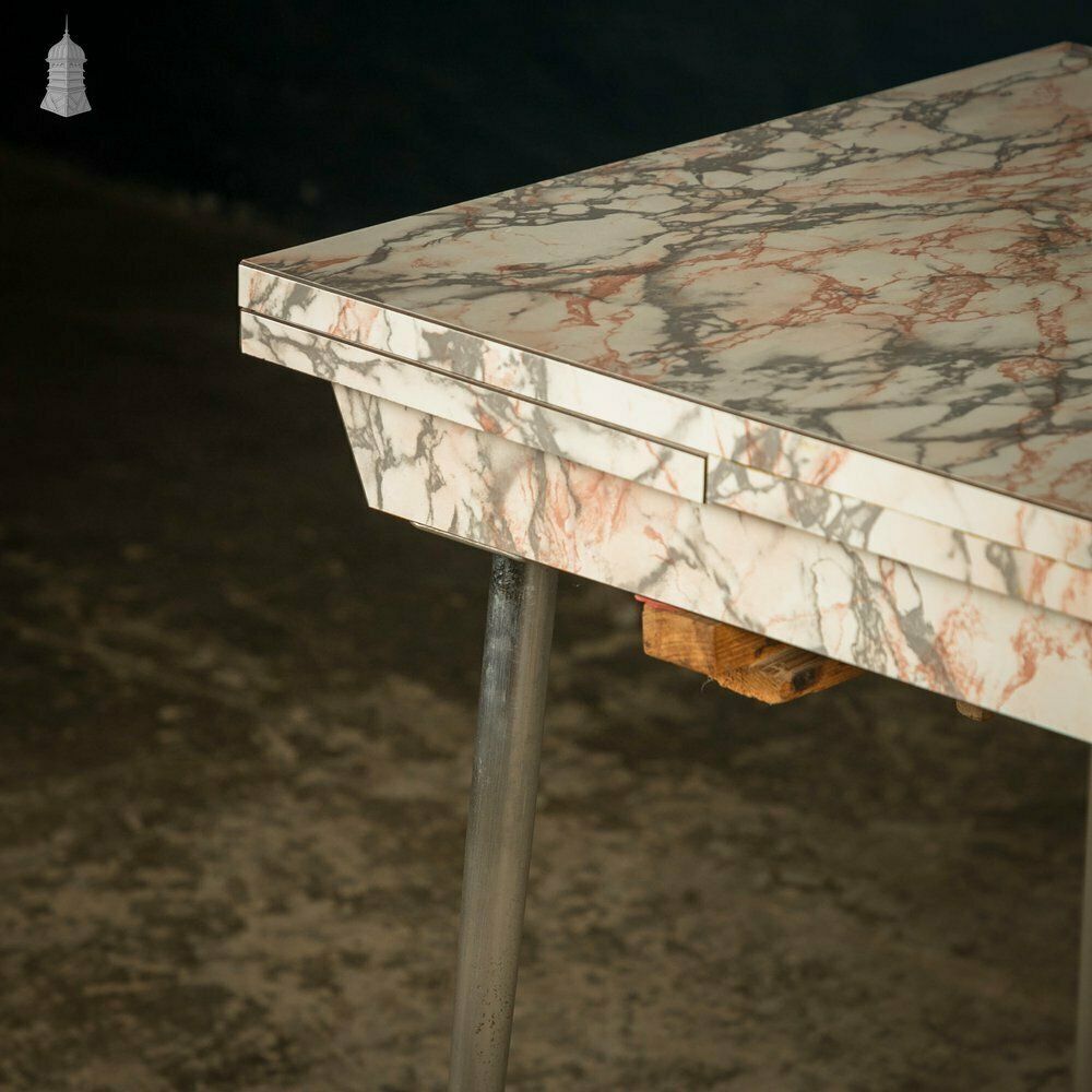 photo vinterior Melamine Extending Table, Vintage 1960’s With A Marble Effect