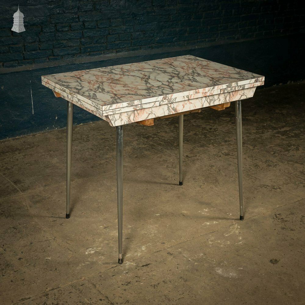 photo vintage Melamine Extending Table, Vintage 1960’s With A Marble Effect