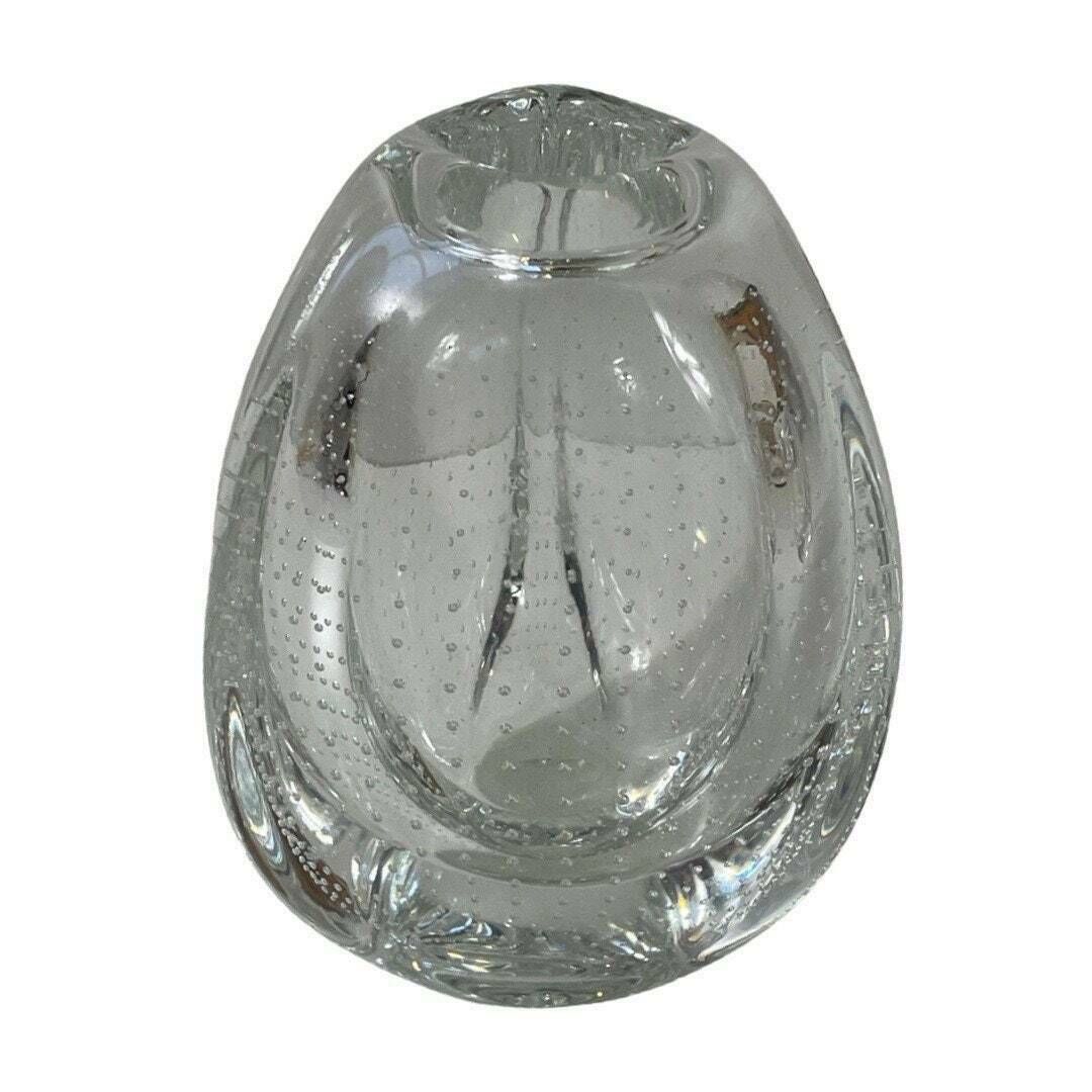 Floris Meydam   Glasunie Leerdam   Vase With Encapsulated Bubbles   Model 'Beukennootje' / Beechnut (Small)   Encapsulated Bubbles photo for sale