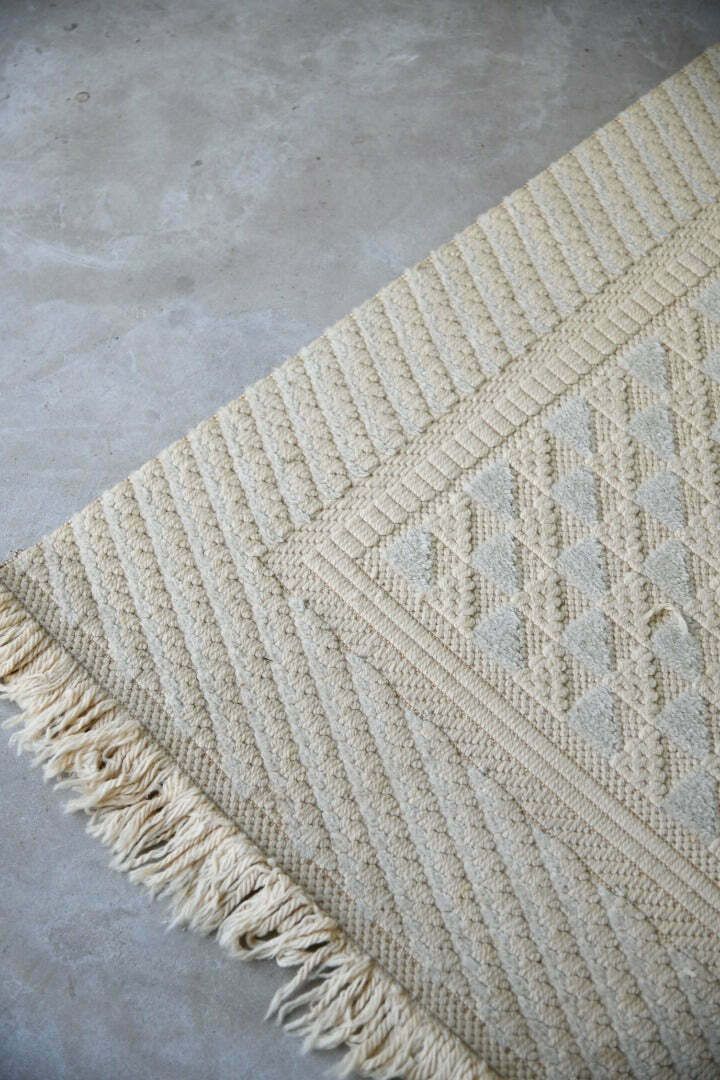 245.0 Felpa Pura Vintage Cream Wool Runner Rug photo