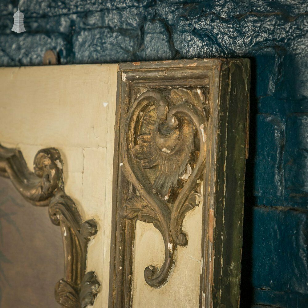 photo vinterior Louis XVI Trumeau Mirror, Painted Floral Still Life
