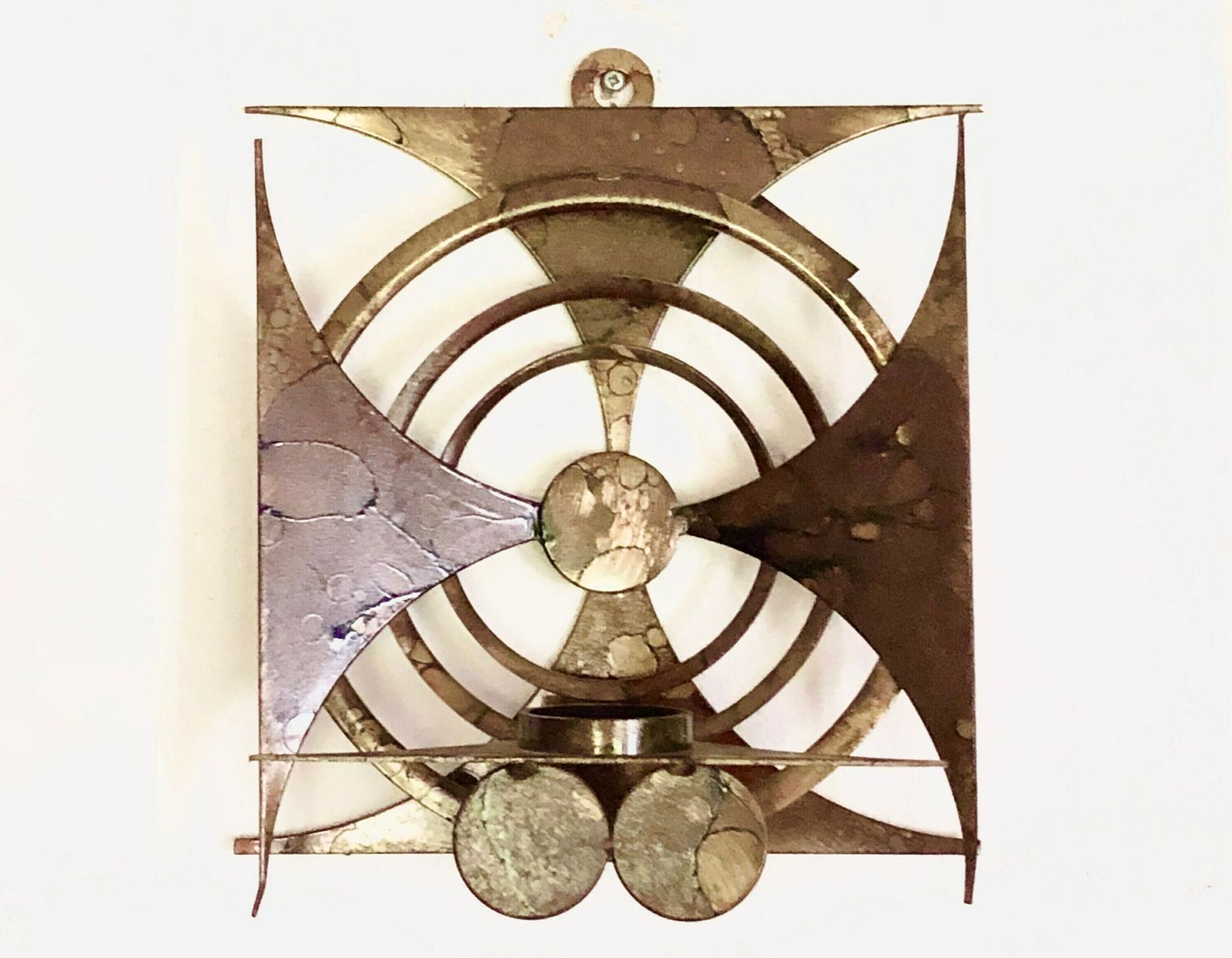 Scandinavian Brutalist Wall Art Sculpture In Welded And Patinated Metal