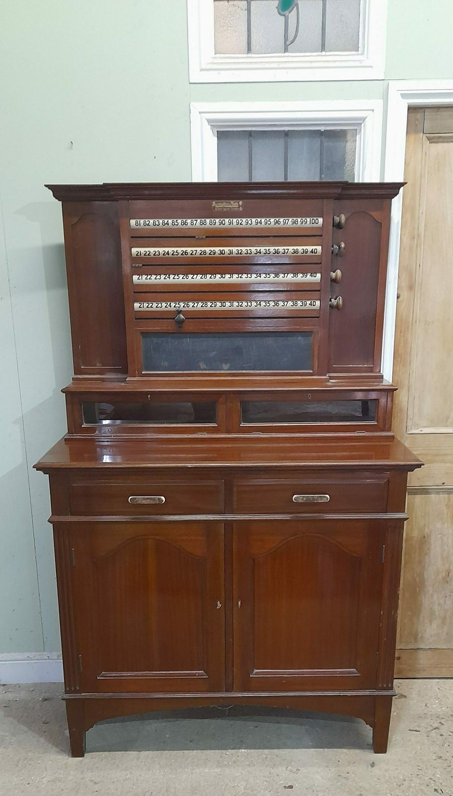 Antique Snooker Scoreboard Cabinet. Burroughes & Watts