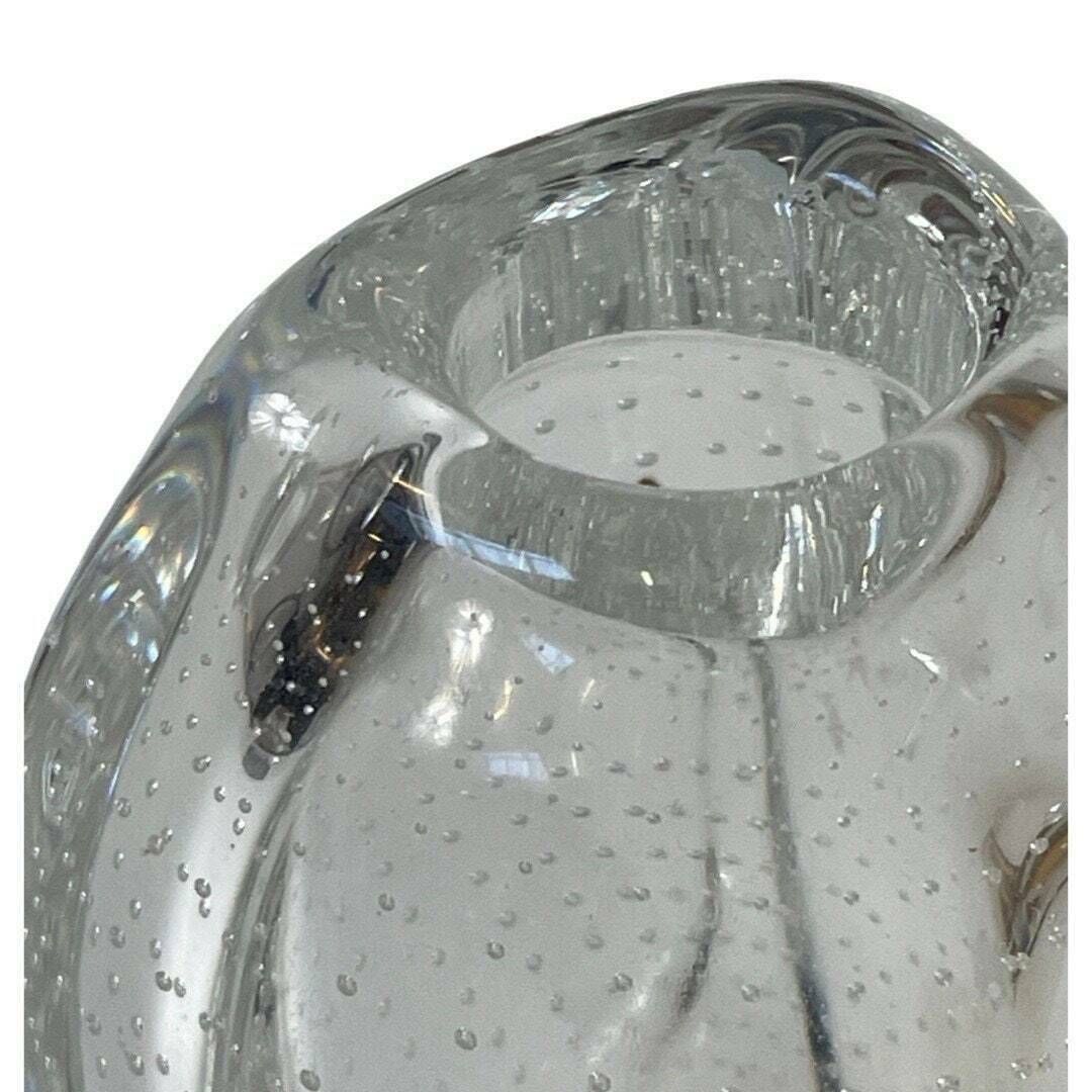 Floris Meydam   Glasunie Leerdam   Vase With Encapsulated Bubbles   Model 'Beukennootje' / Beechnut (Large)   Encapsulated Bubbles photo vintage