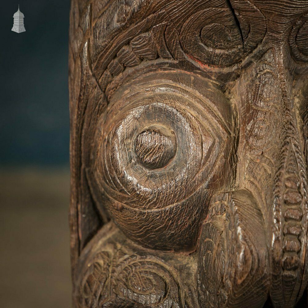 photo furniture Maori Tribal Sculpture, Early 1800s Carved Hardwood Figure Or Totem