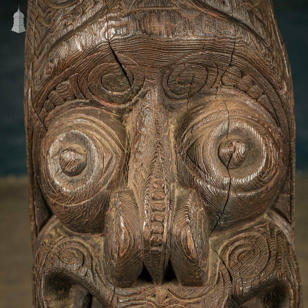 photo for sale Maori Tribal Sculpture, Early 1800s Carved Hardwood Figure Or Totem