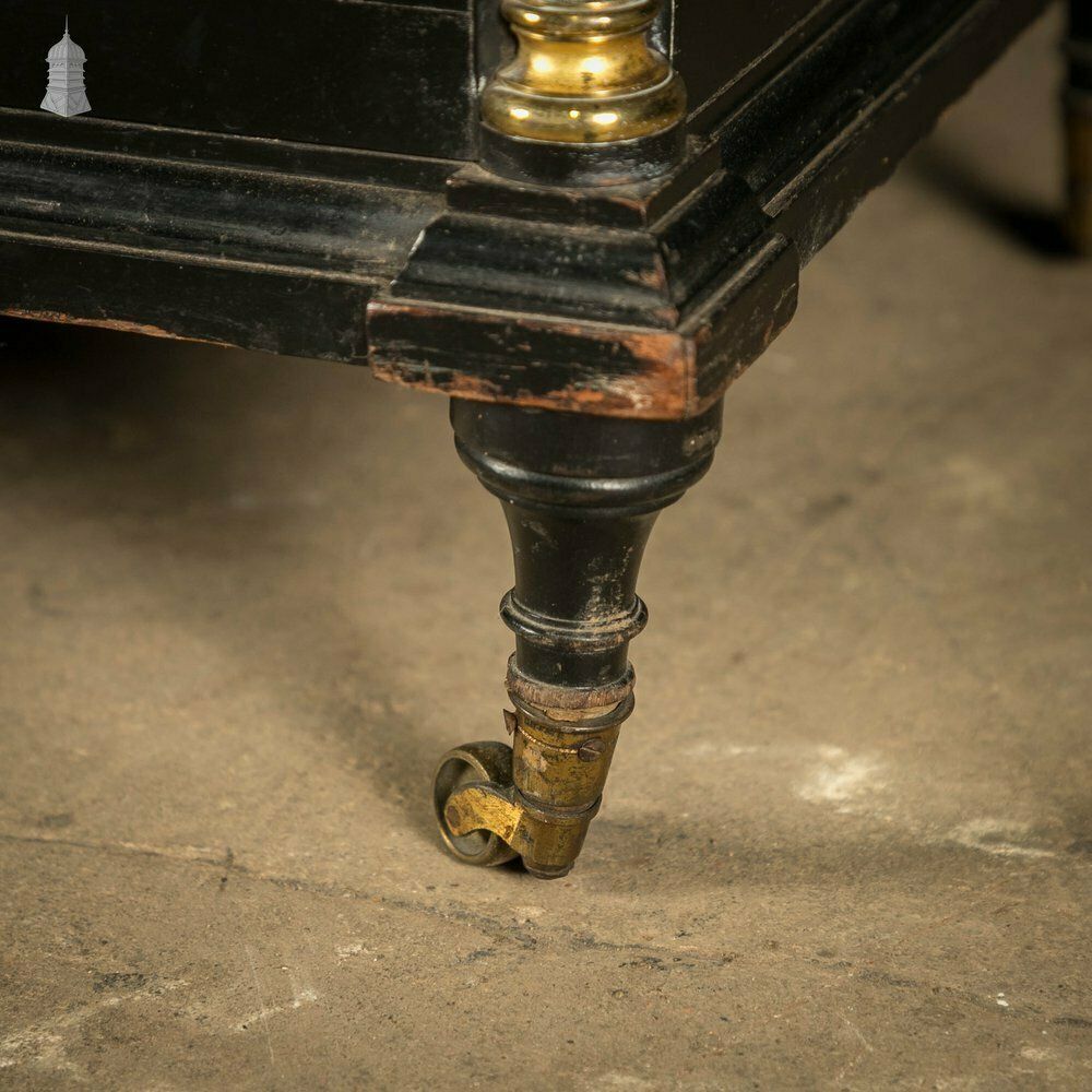 photo buy Victorian Canterbury Sheet Music Rack, Ebonised Hardwood With Gold Column Details