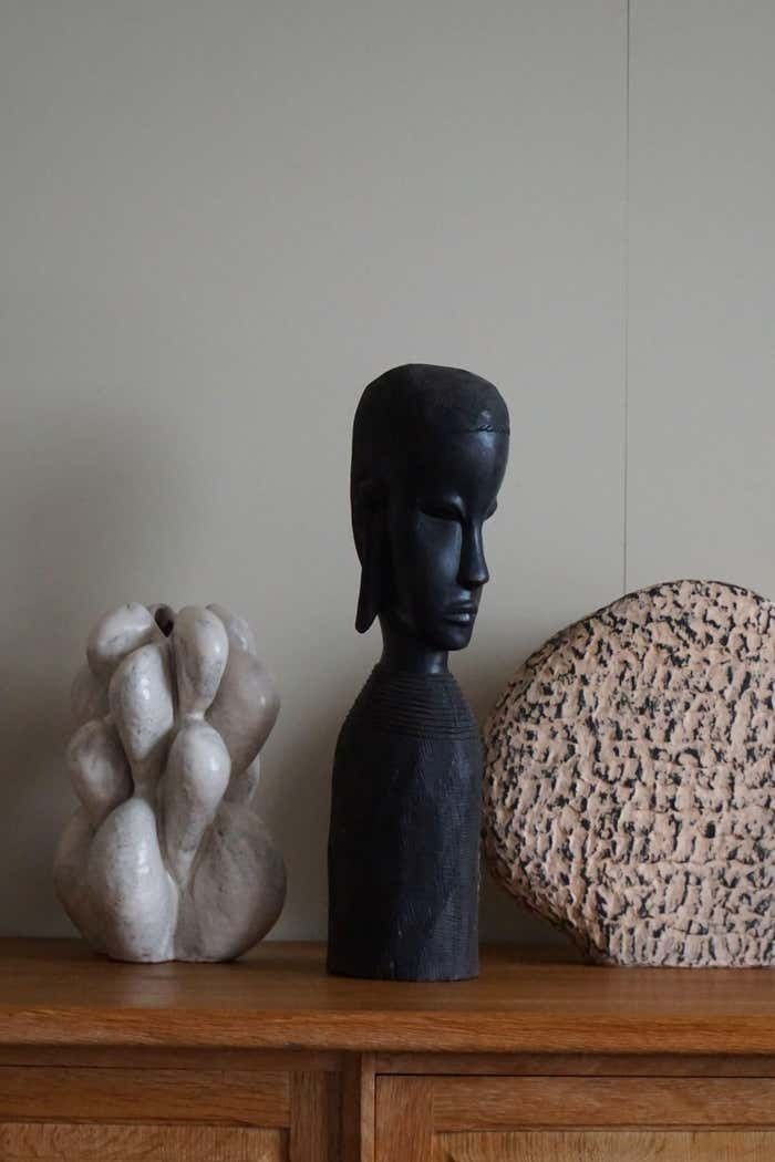 Decorative African Wooden Sculpture, Mid Century, Handcrafted In The 1940 50s photo furniture