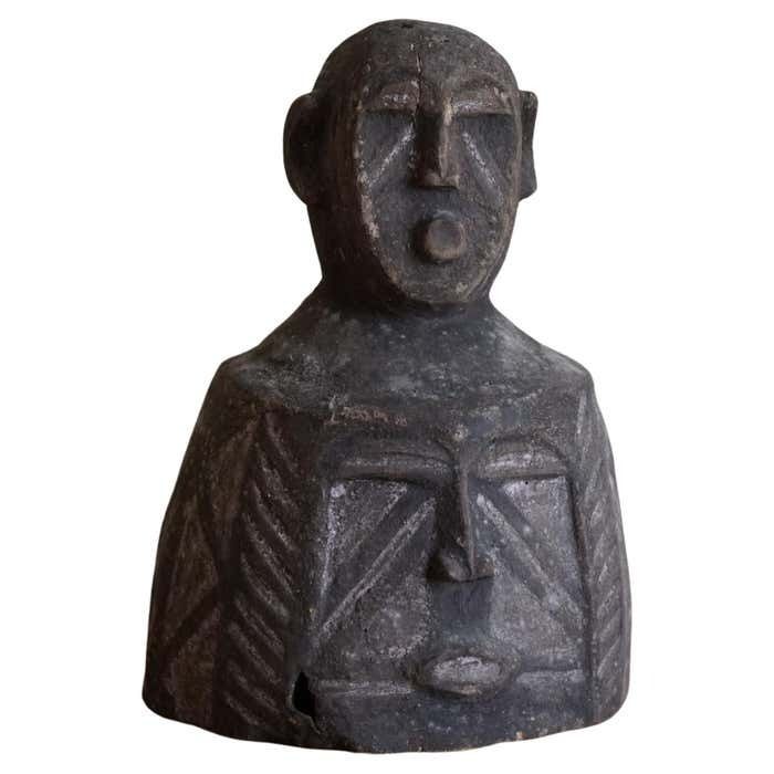 Mid Century, Decorative African Wooden Sculpture, Made In The 1940 50s