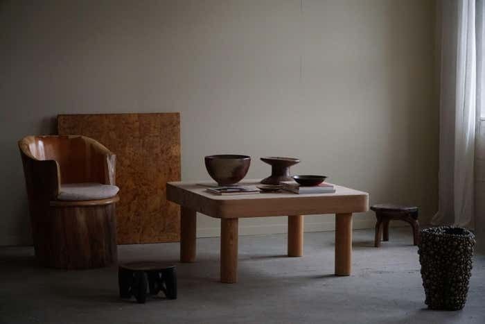 photo vinterior 20th Century, Square In Pine With Chunky Legs By Rainer Daumiller, Danish Modern