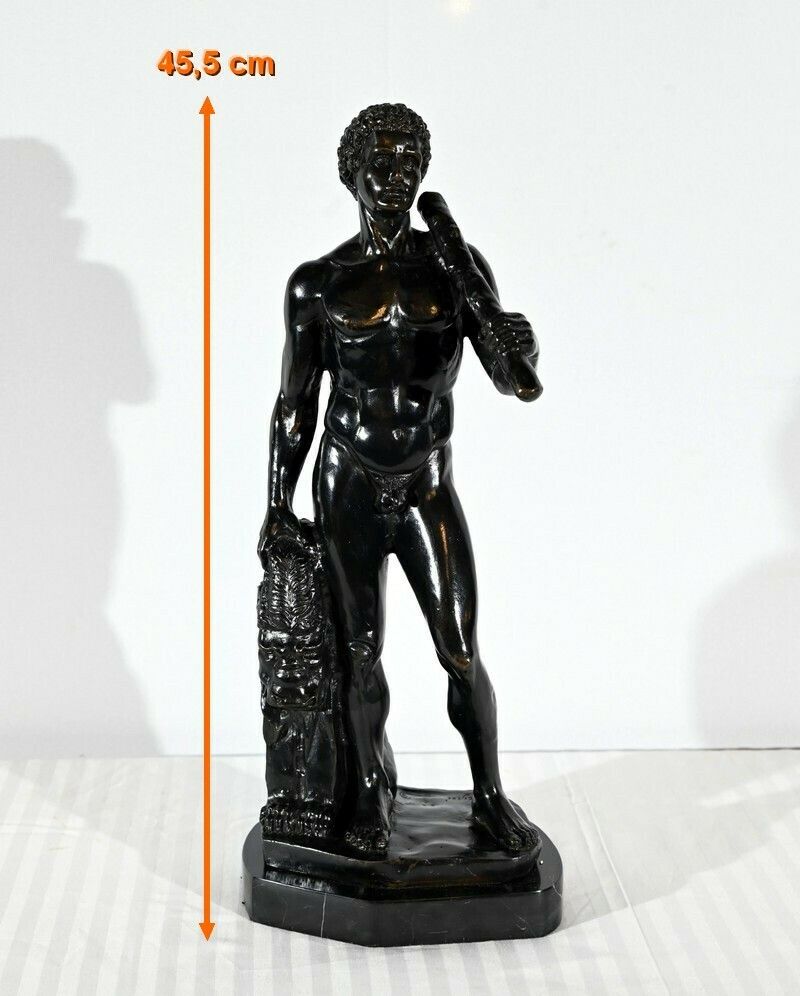 Bronze “Hercules And The Lion Of Nemea”, Signed Gregroi – 19th Century photo furniture